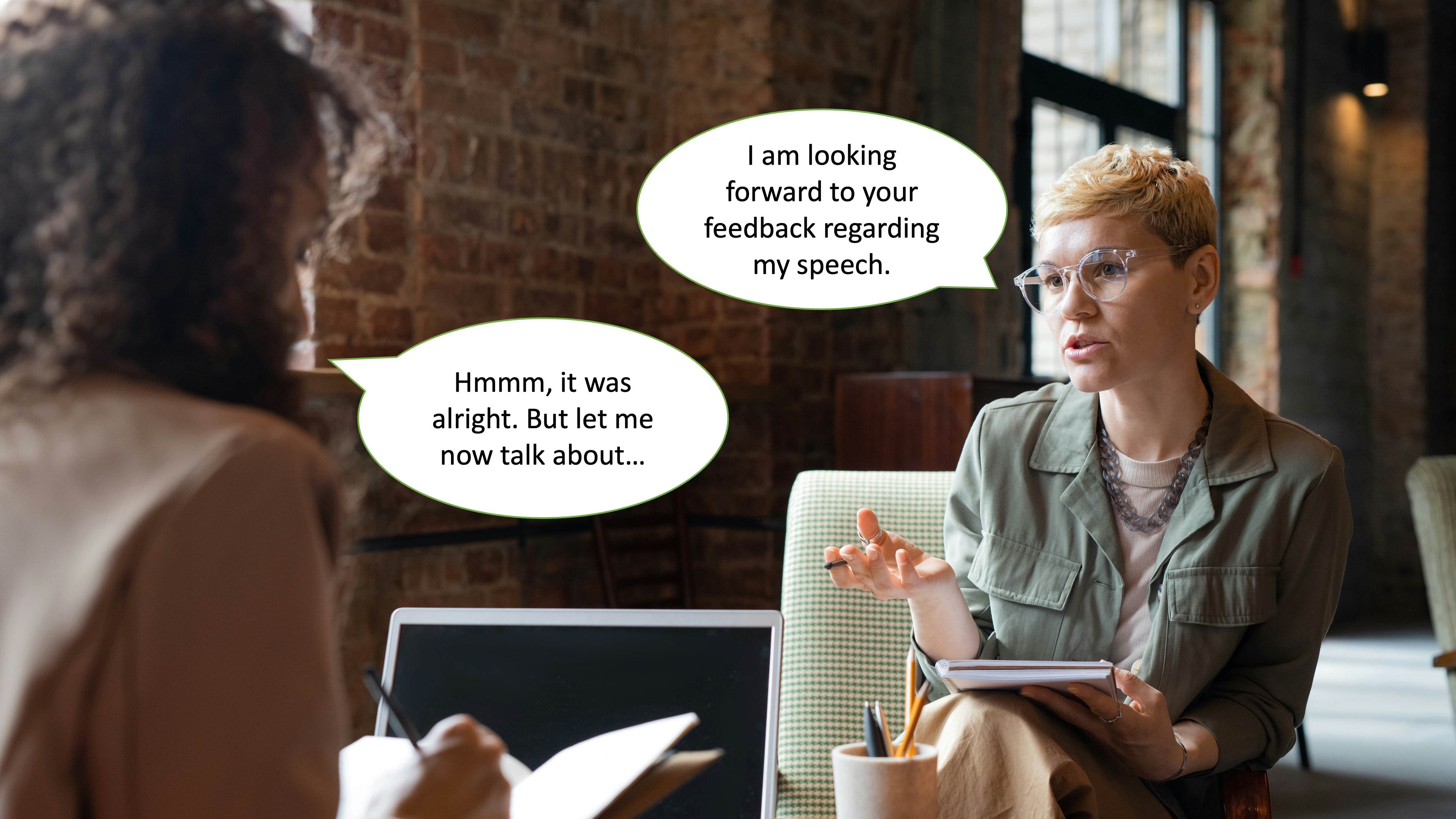 2 women talking