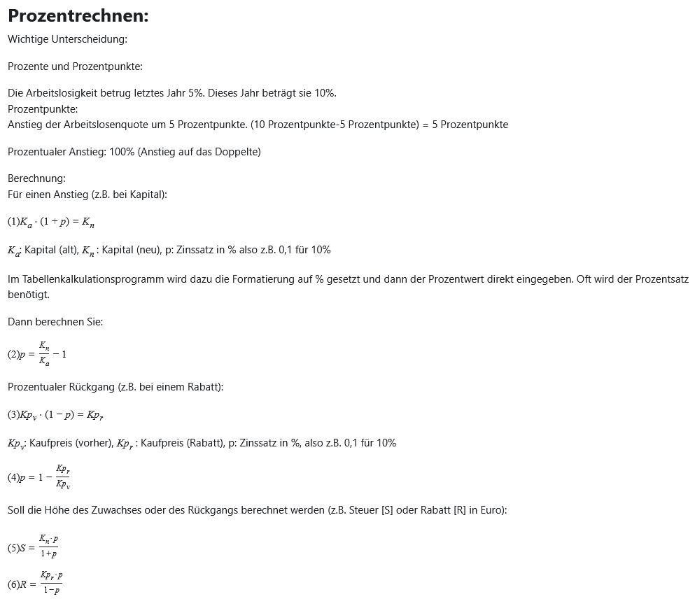 Prozentrechnung