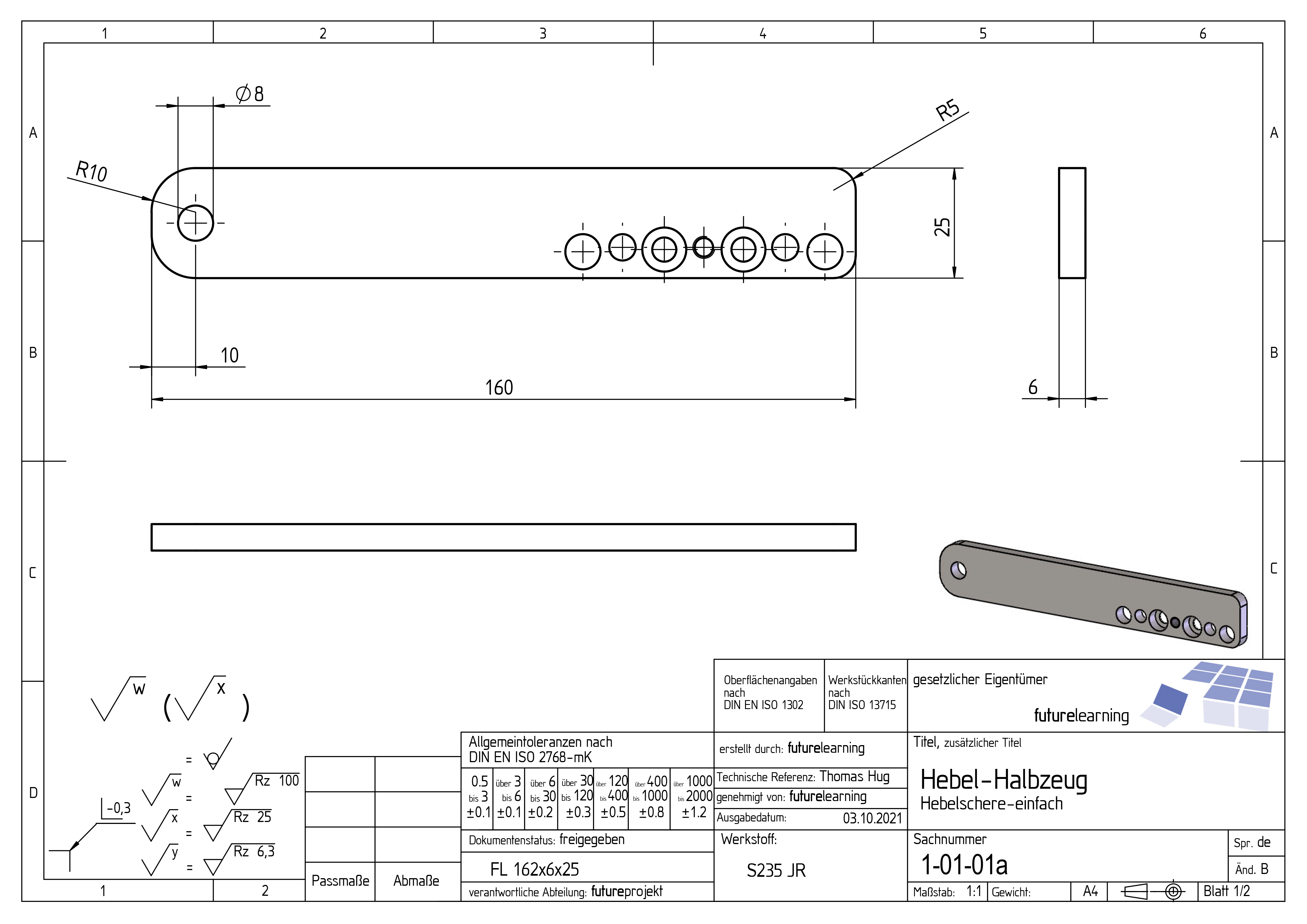Zeichnung Hebel-Halbzeug